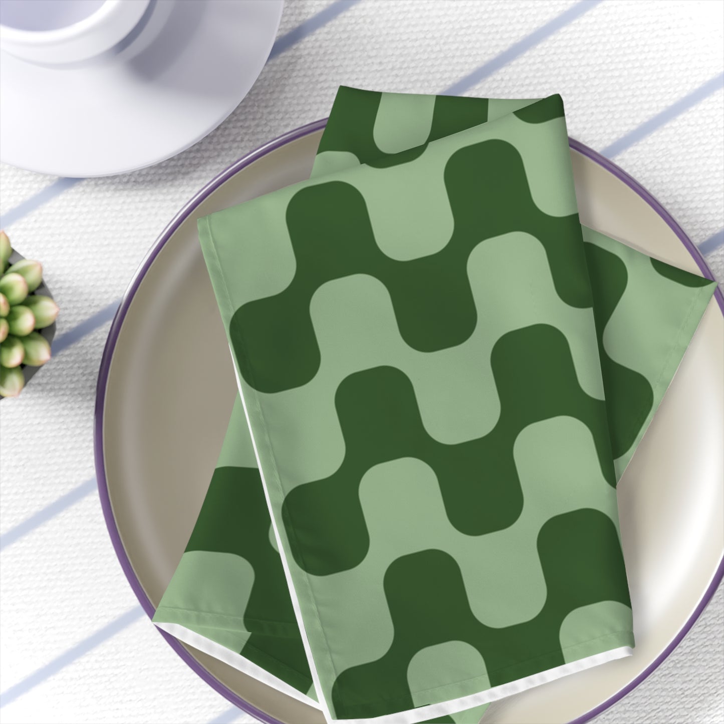 Retro Groovy Aesthetic Napkins GREEN