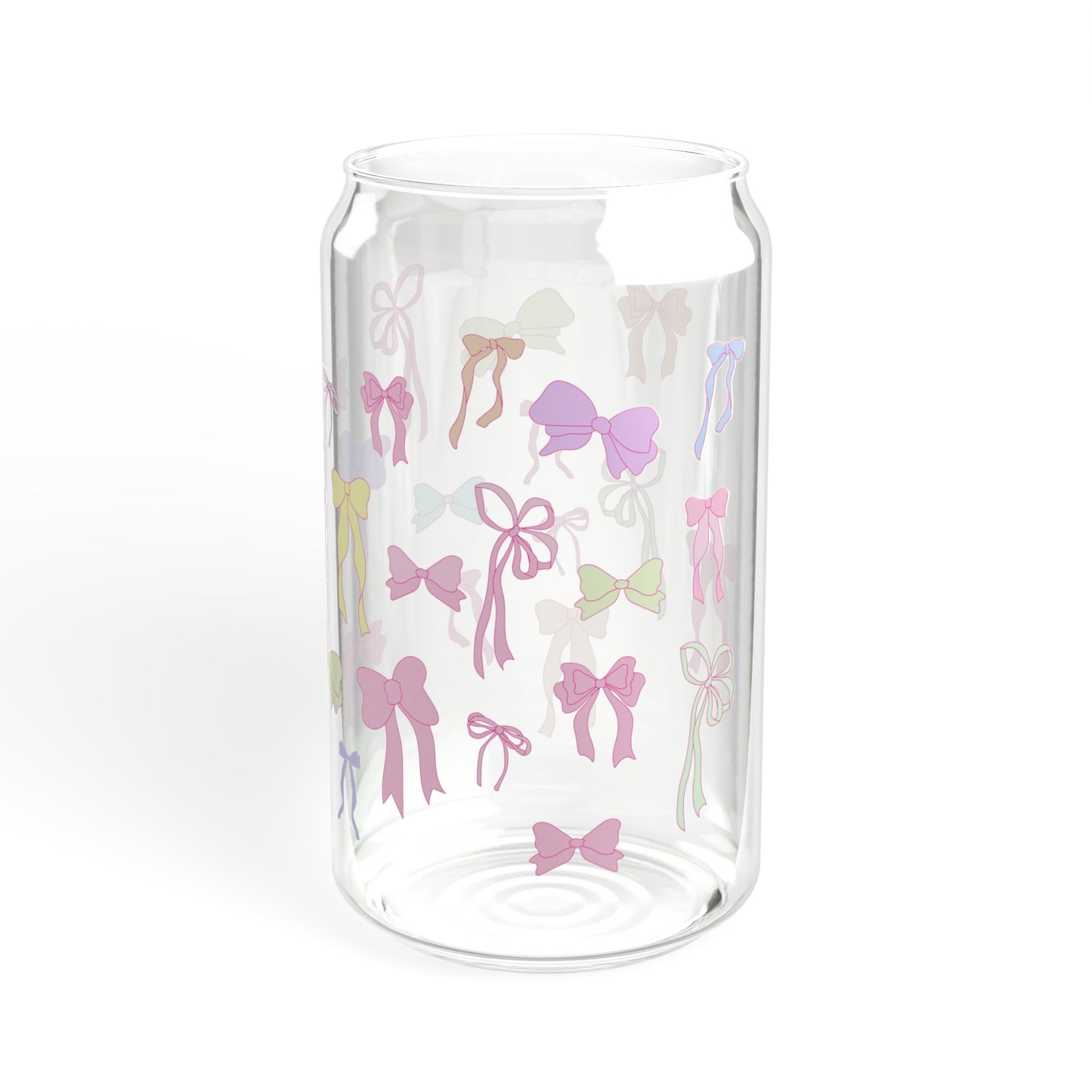 Y2K Soft Girl Aesthetic bow Sipper Glass, 16oz