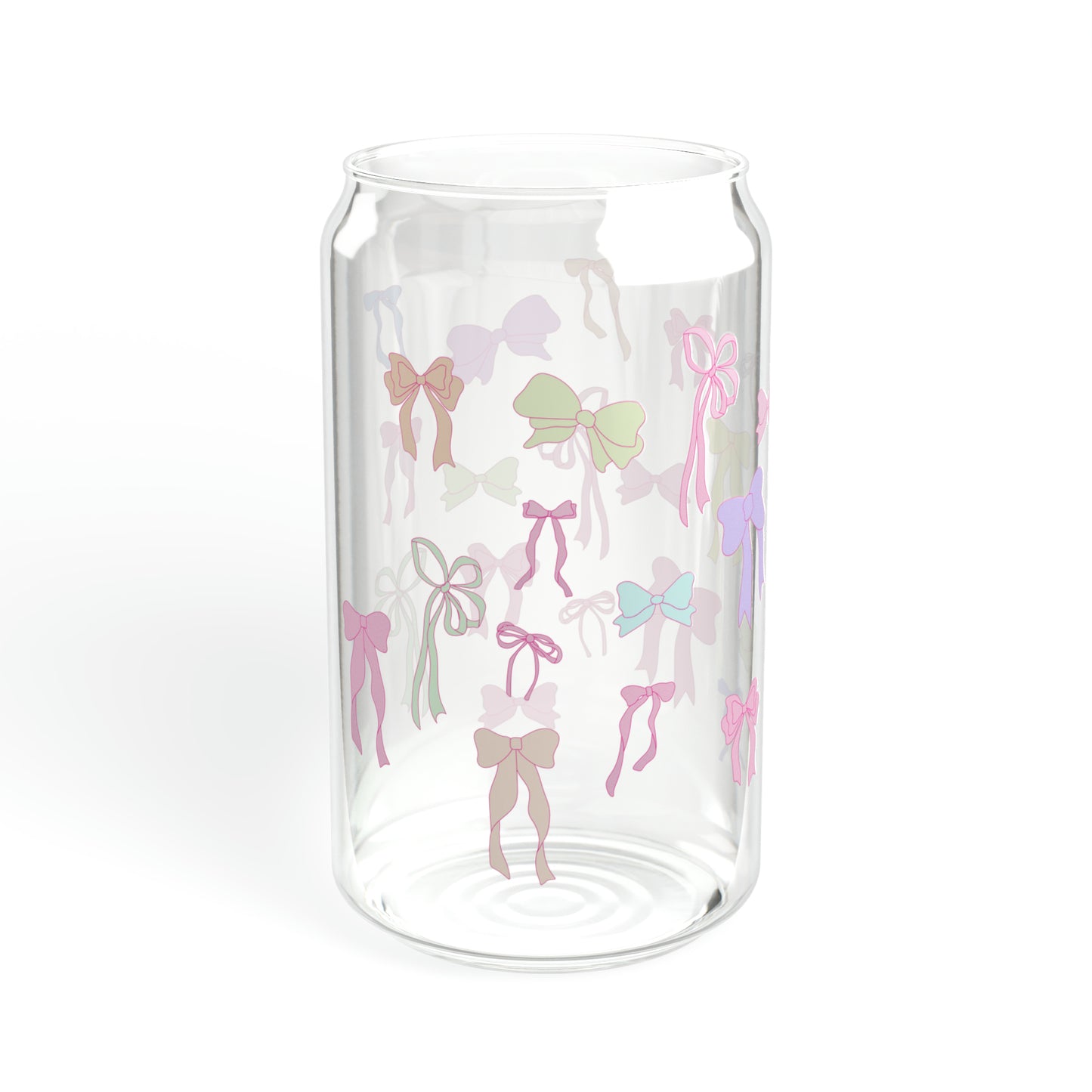 Y2K Soft Girl Aesthetic bow Sipper Glass, 16oz