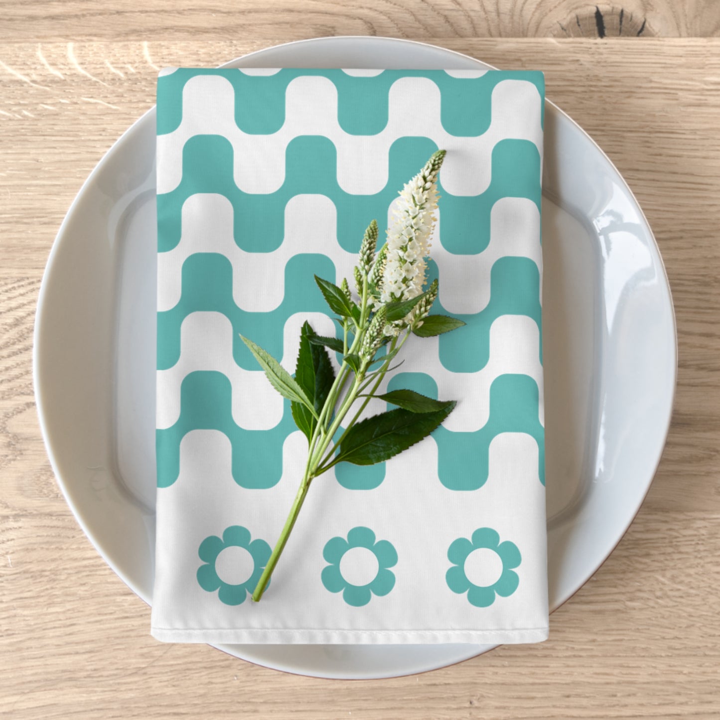 Retro Flower Child Squiggly Napkins