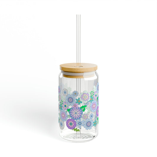 Retro Flower Child Sipper Glass