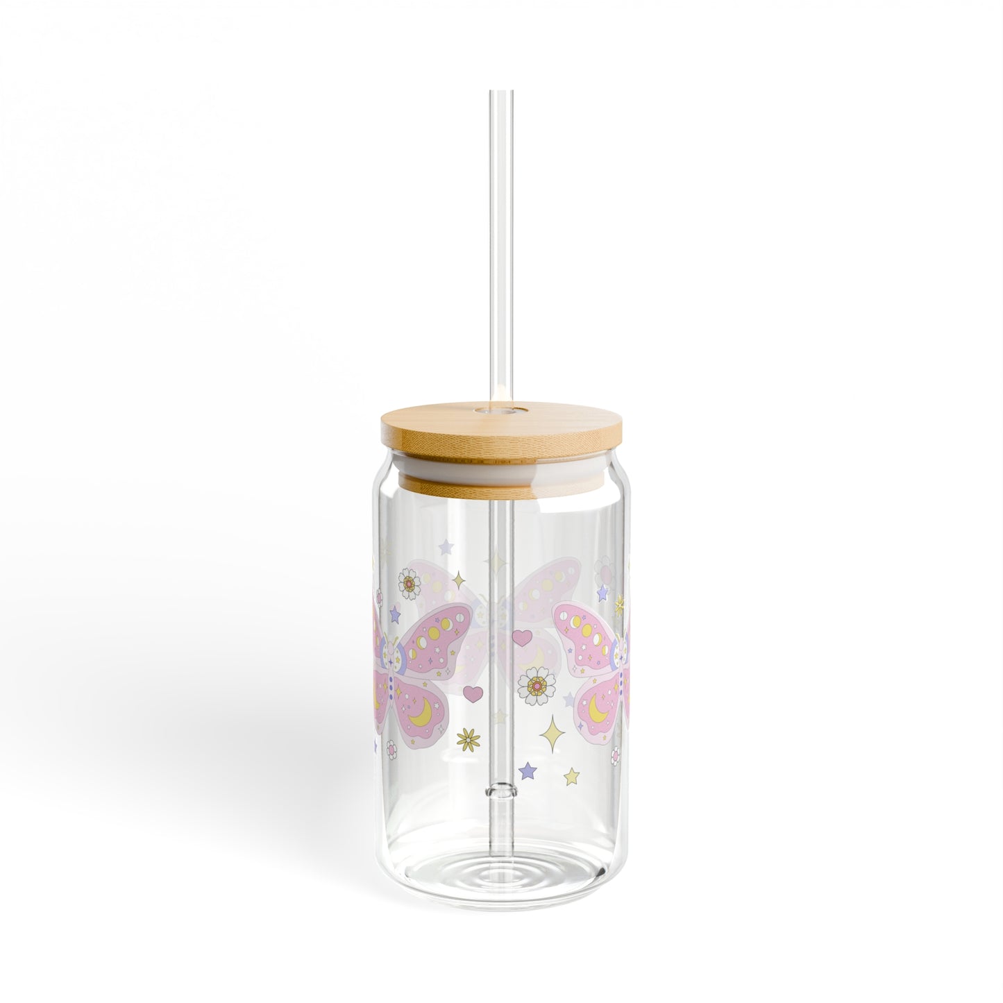 KawaII Pastel Soft Grunge Butterfly Sipper Glass