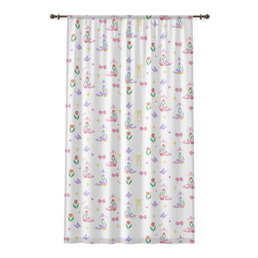 Coquette BOW Howdy Girl aesthetic Window Curtain