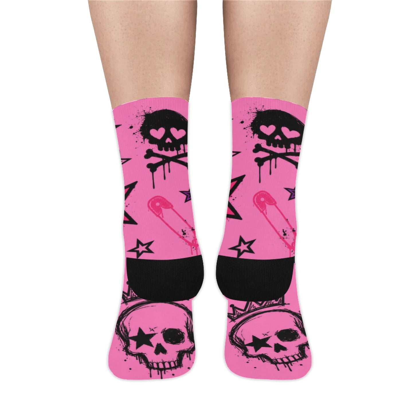 Scene Skull Crown Crew Socks