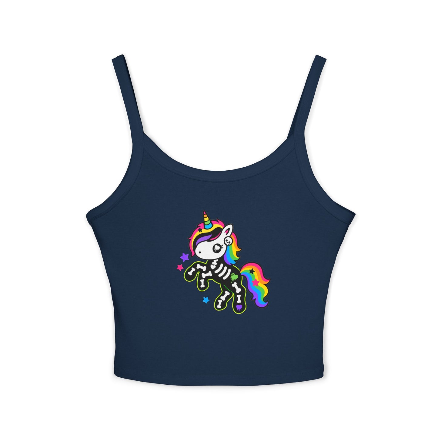 Rainbow Skeleton Unicorn Crop Tank Top – Emo Scene Kid, XS–2XL