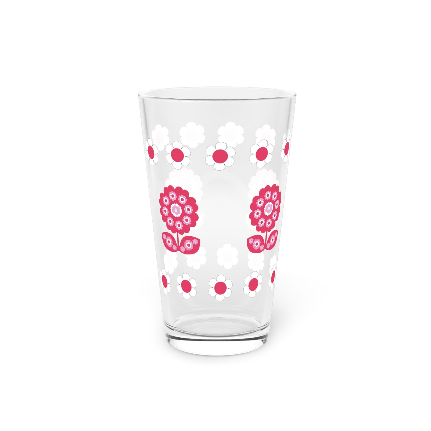 Retro Flower Child RED Pint Glass