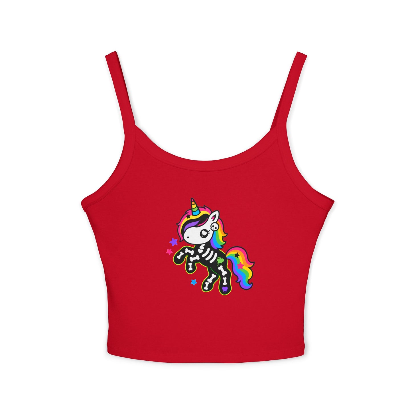 Rainbow Skeleton Unicorn Crop Tank Top – Emo Scene Kid, XS–2XL