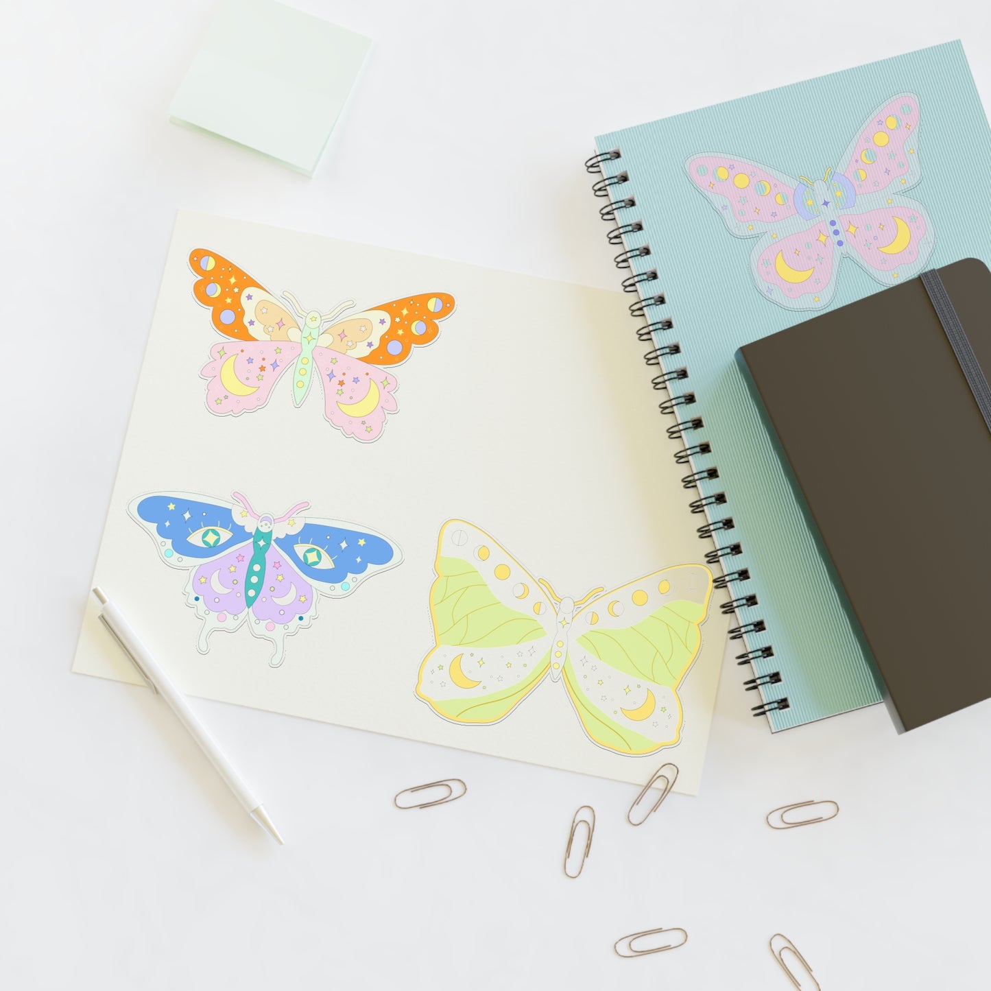 Pastel Kawaii Grunge Butterfly Sticker Sheets