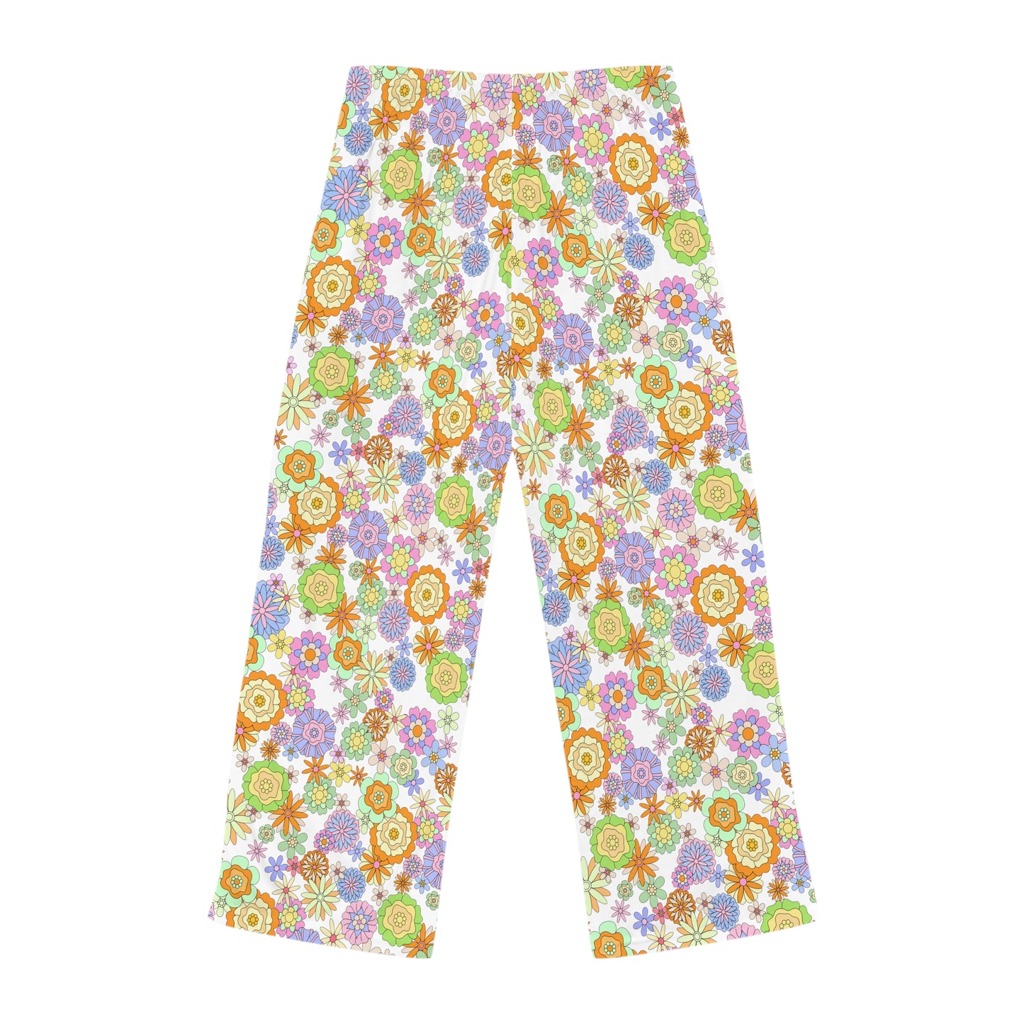 Retro Flower Child Green Women's Pajama Pants