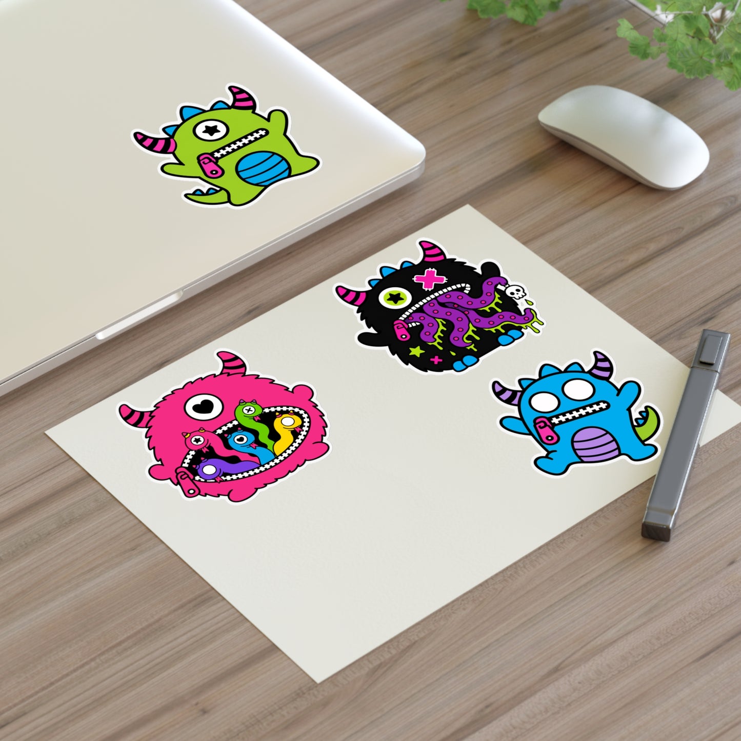 Sheppy Zippy Monster Family Vinyl Sticker Sheet