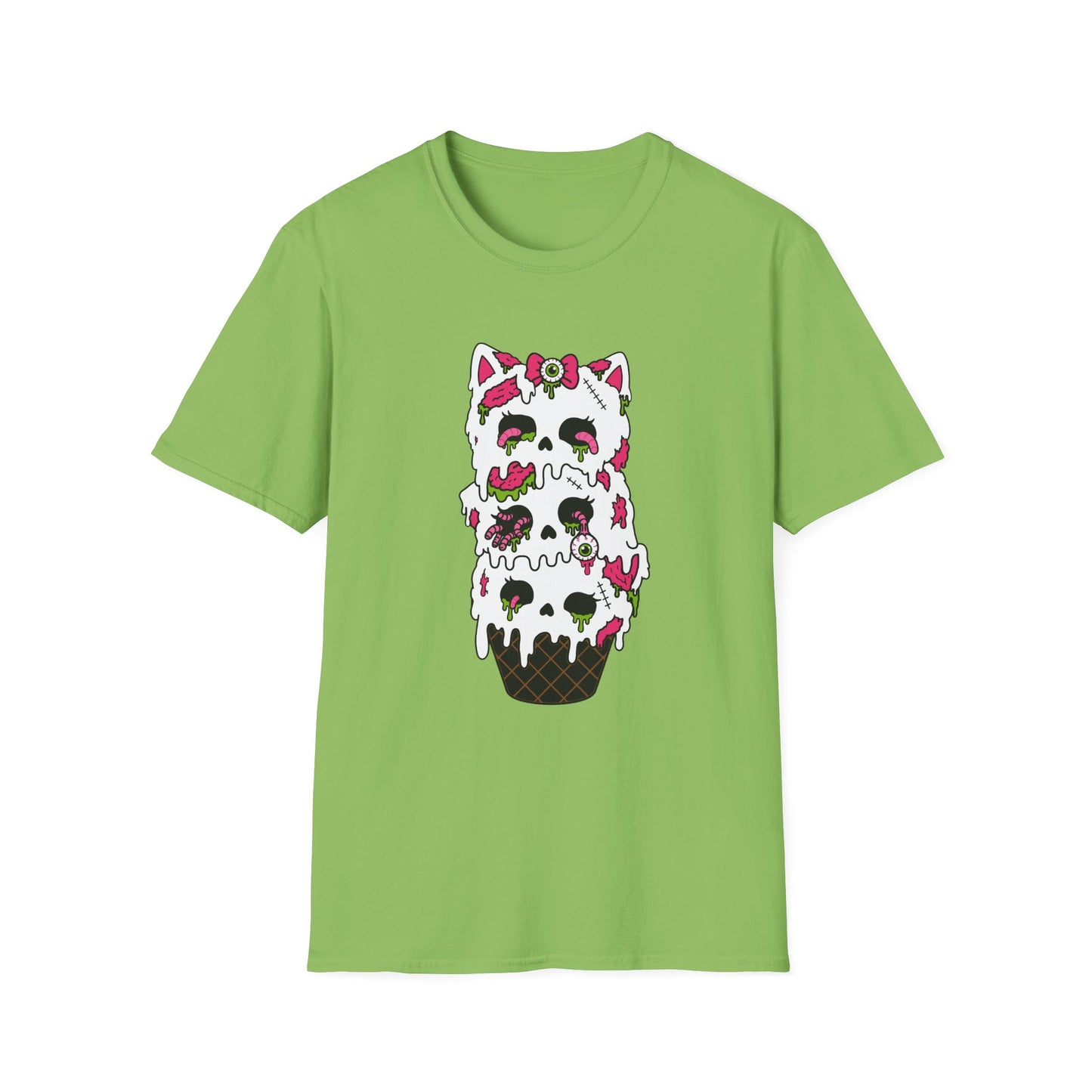 Melting Zombie Cat Ice Cream Unisex Cotton Tee (S–3XL)