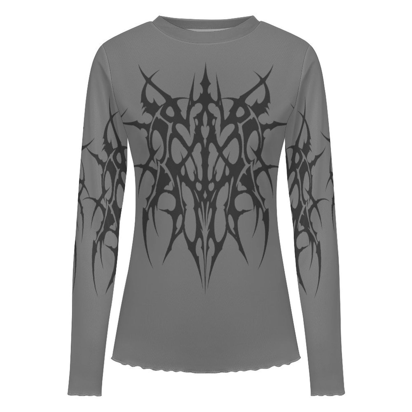 Smoke Sigil Sheer Mesh Long Sleeve Top | Emo Scene Y2K