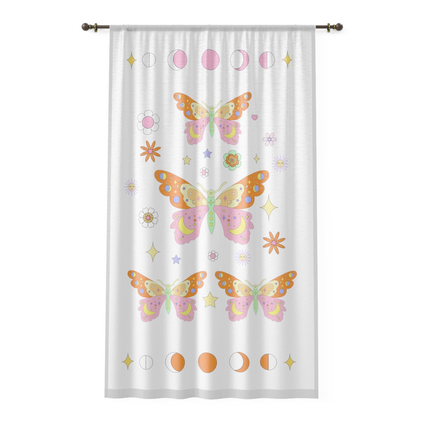 Kawaii Boho Soft Girl Aesthetic Butterfly Curtain