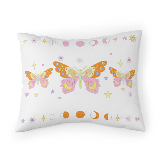 Kawaii Boho Soft Girl Aesthetic Butterfly Pillow Sham