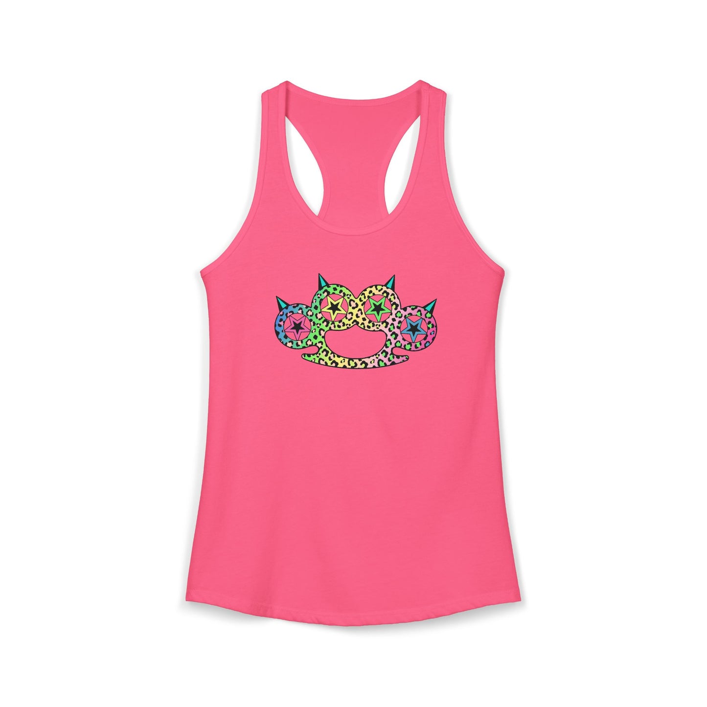 Rainbow Heart Brass Knuckle Women's Racerback Tank Top – Emo Scene Y2K Summer Tank