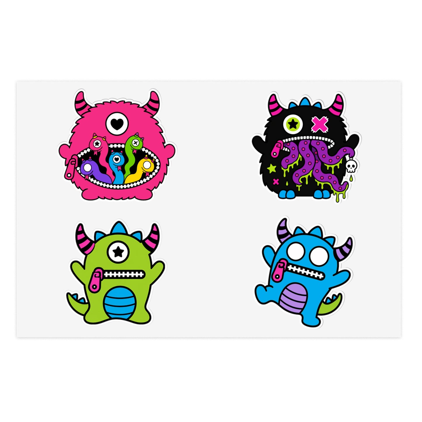 Sheppy Zippy Monster Family Vinyl Sticker Sheet
