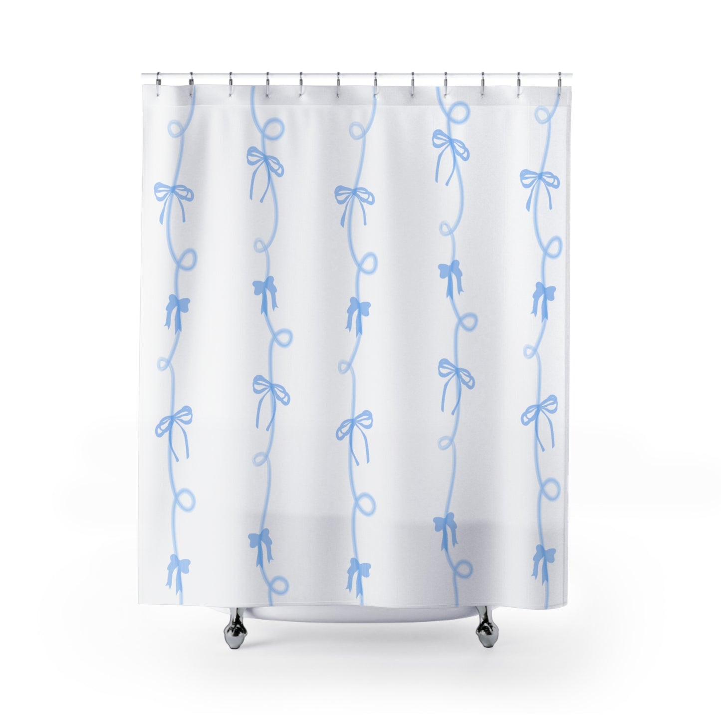 Angelic Blue Bows Shower Curtains