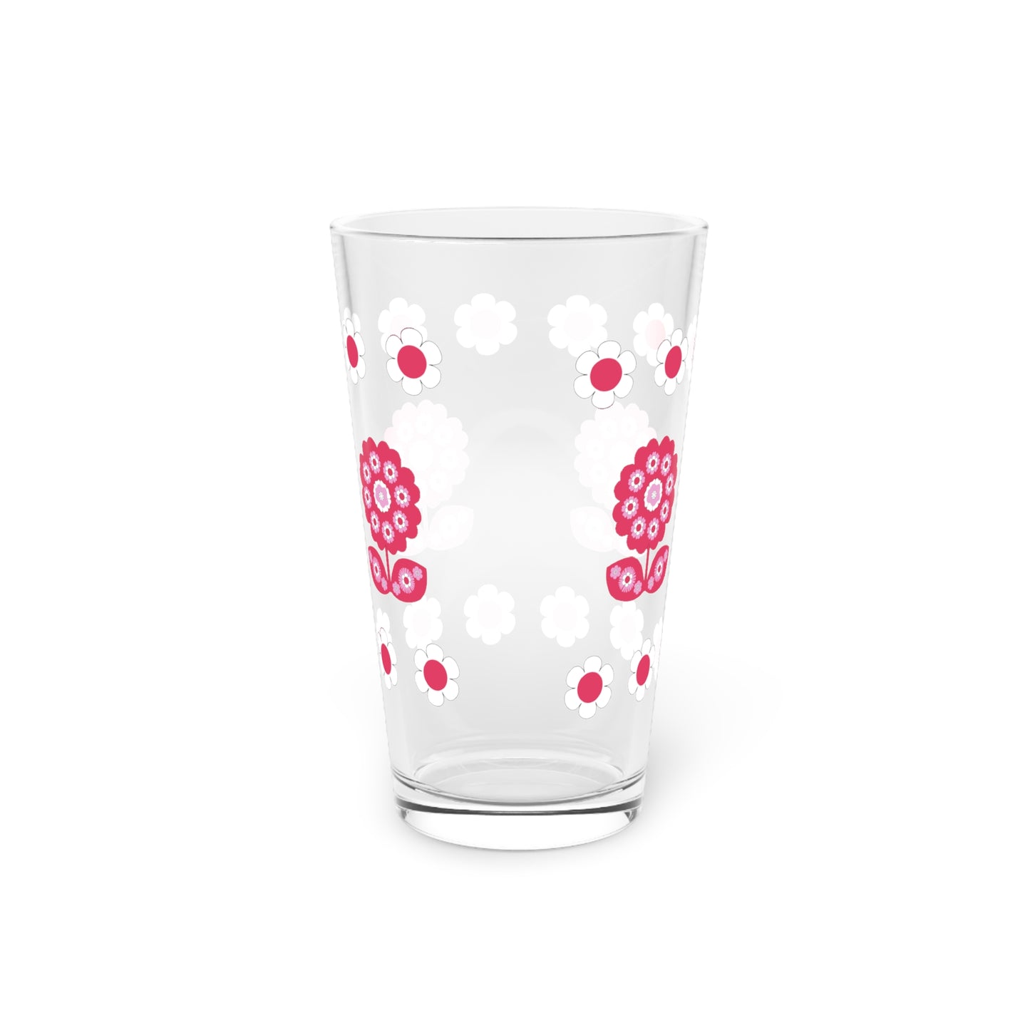 Retro Flower Child RED Pint Glass