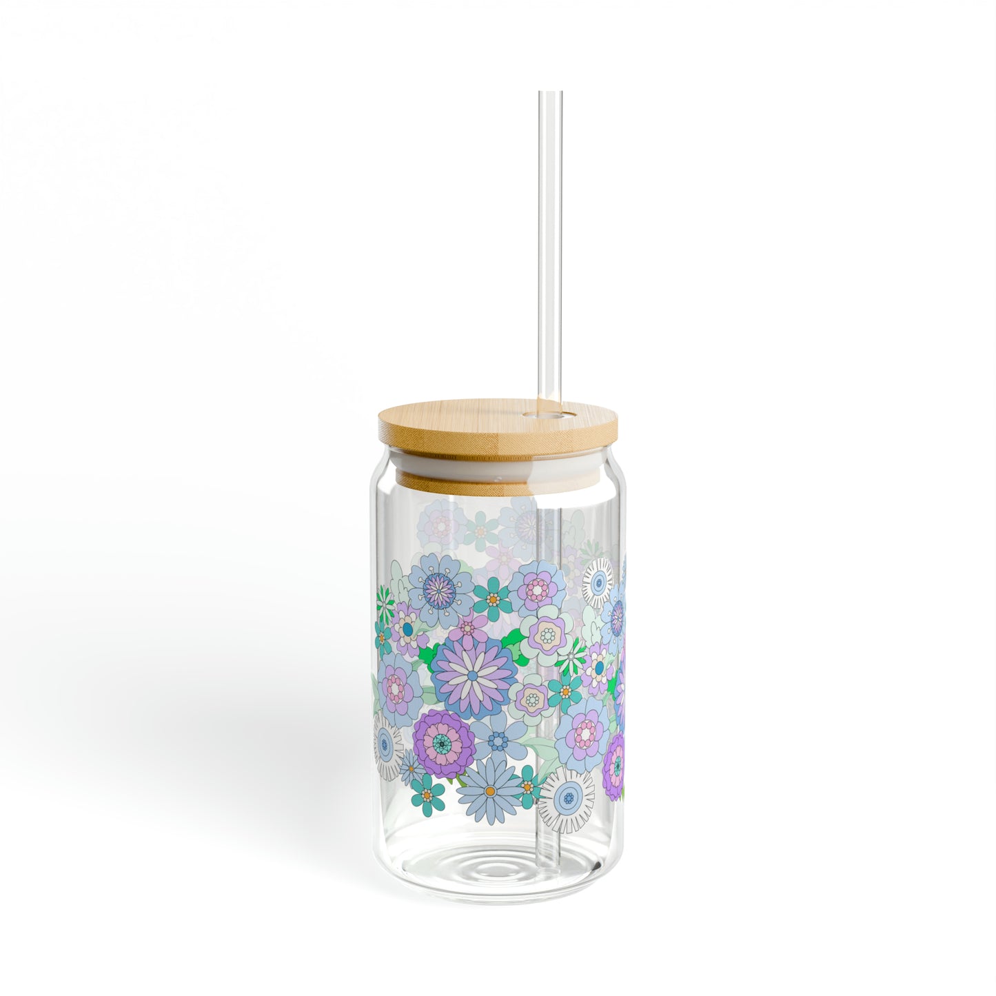 Retro Flower Child Sipper Glass