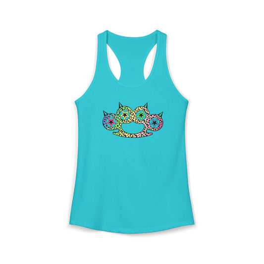 Rainbow Heart Brass Knuckle Women's Racerback Tank Top – Emo Scene Y2K Summer Tank