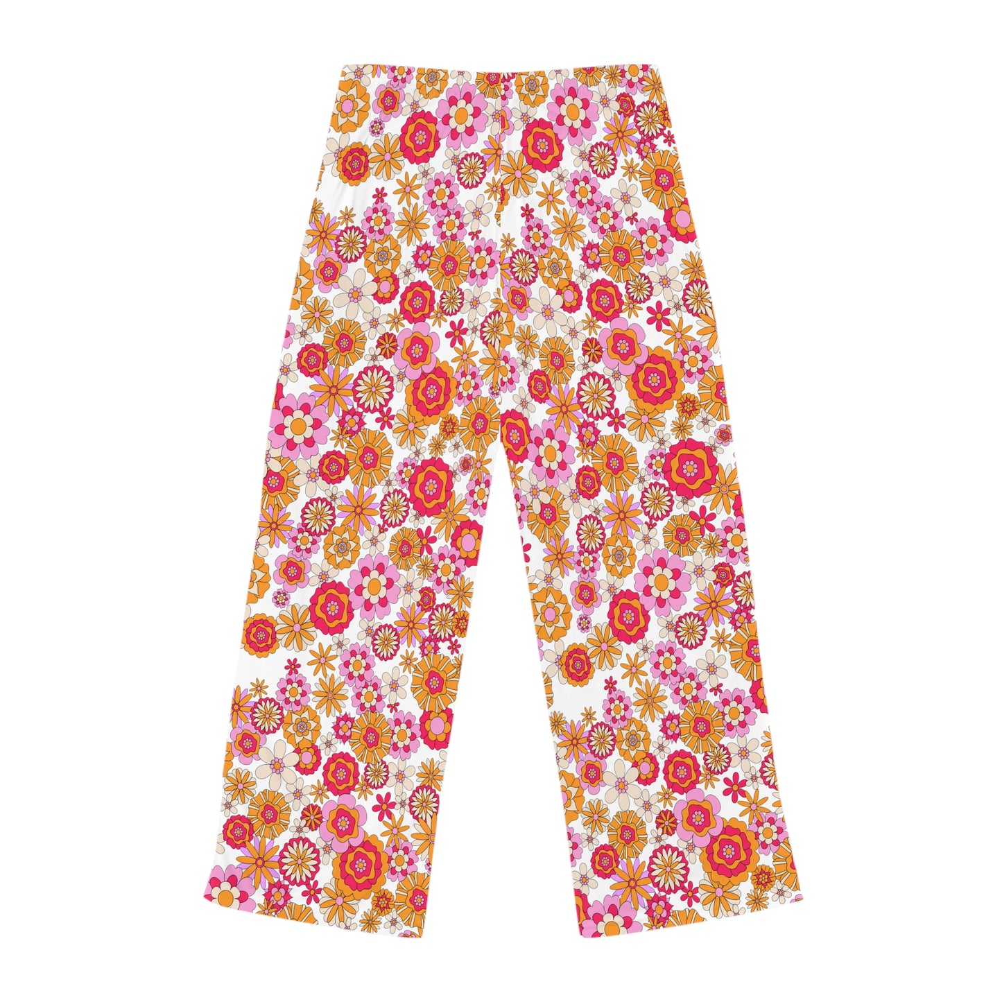 Retro Flower Child Pink Pajama Pants