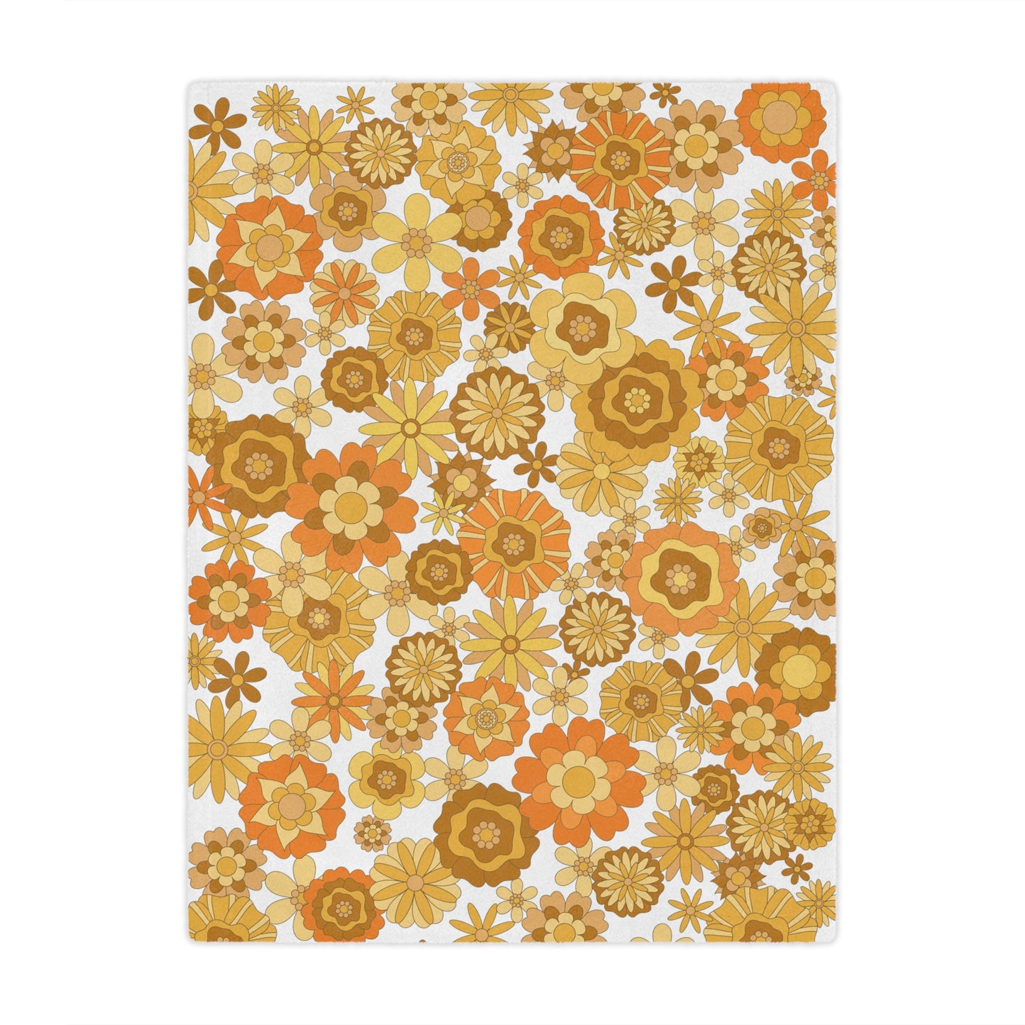 Groovy Retro 70s Vibe Flower Child Blanket