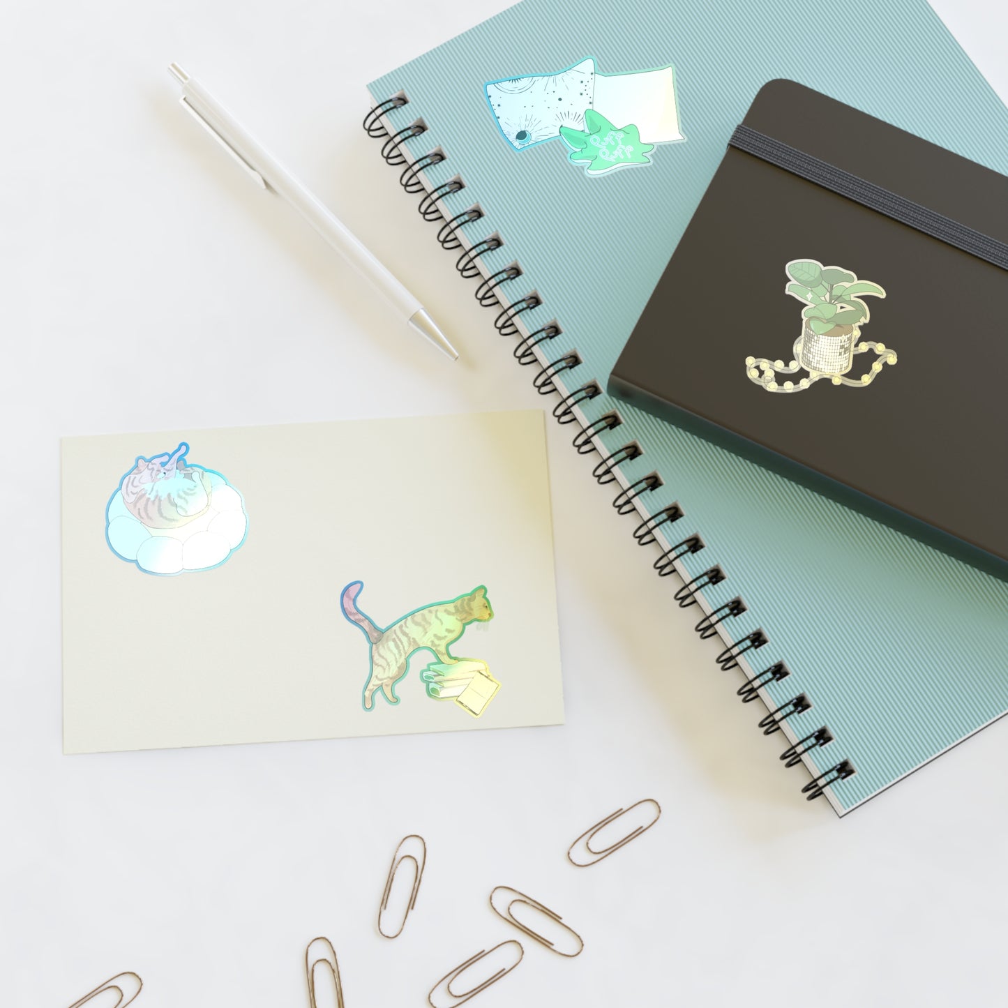 Soft Grunge Night Chilling Neko Sticker Sheets