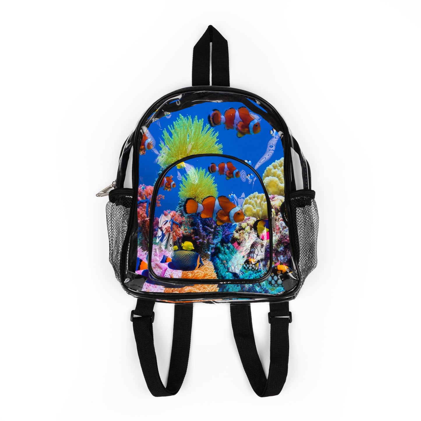 Clownfish Reef Clear Stadium Backpack – Digitalcore Frutiger Aero Y2K PVC Bag