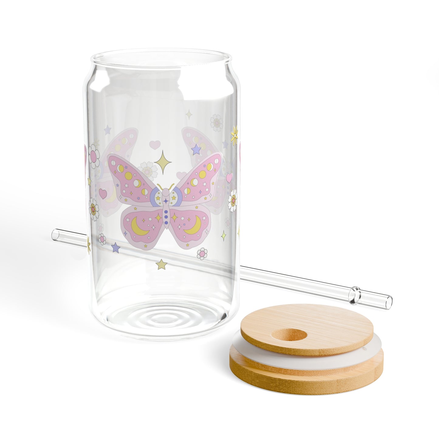 KawaII Pastel Soft Grunge Butterfly Sipper Glass