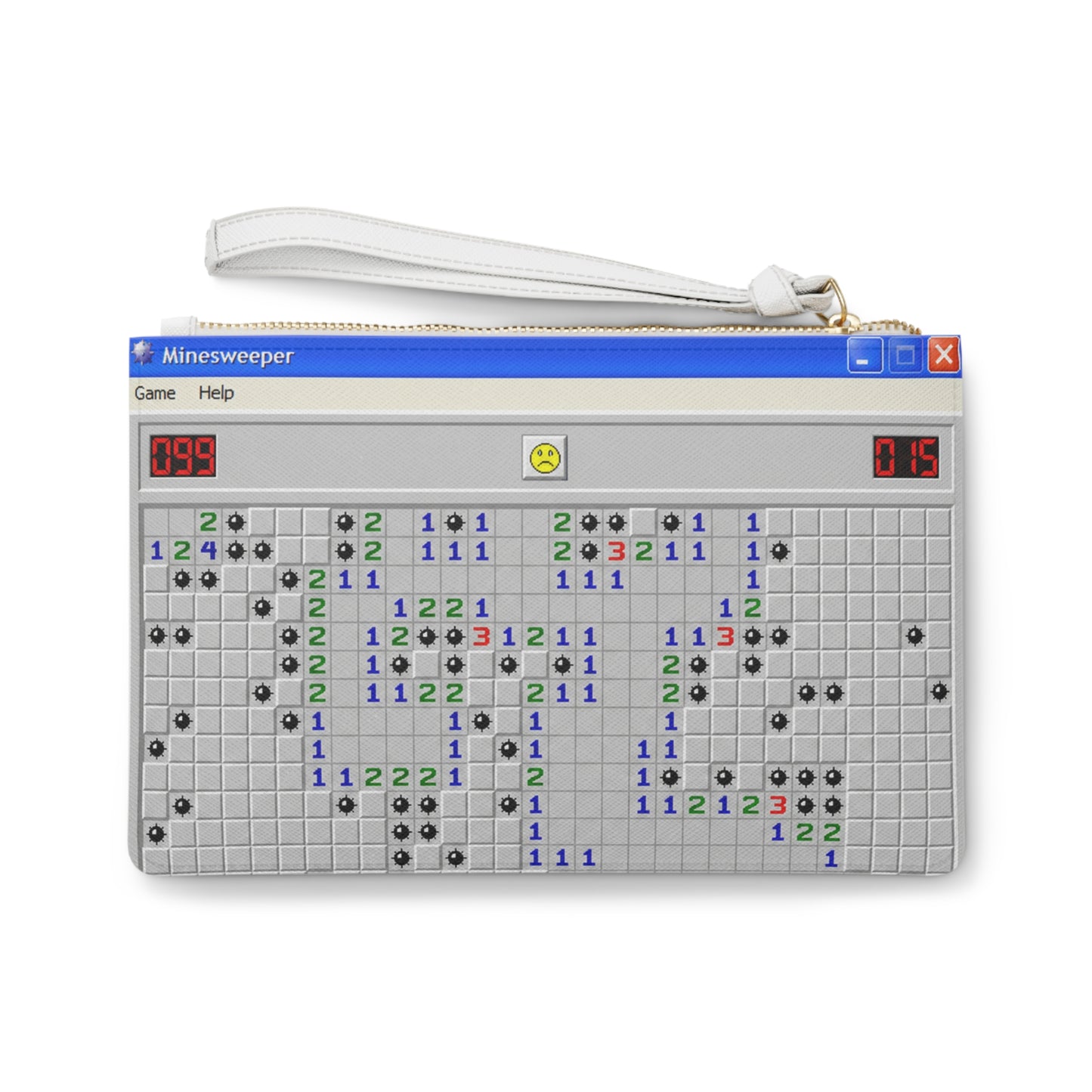 Frutiger Aero Minesweeper Clutch Bag – Retro Y2K Desktop Aesthetic