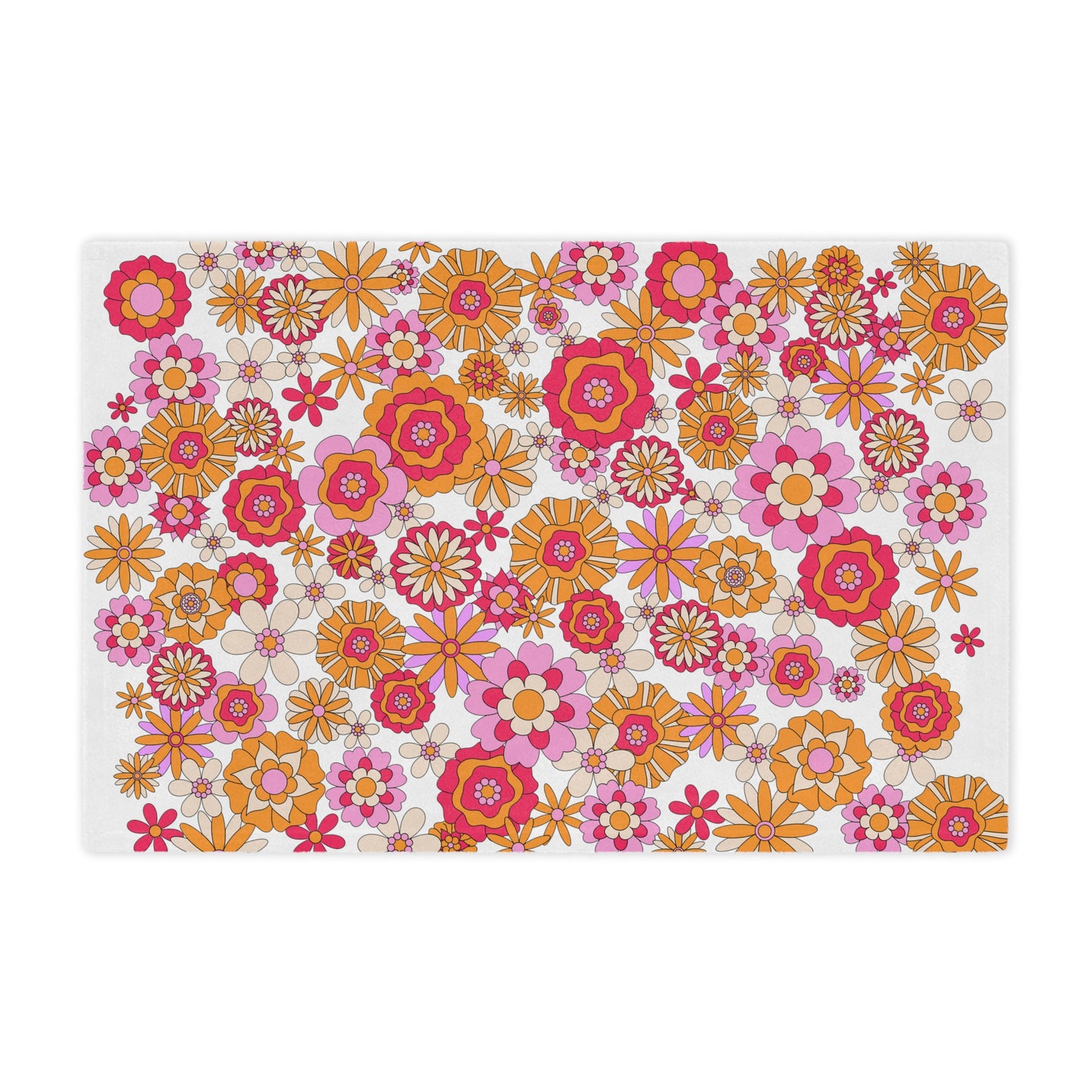 Retro Flower Child Pink Blanket