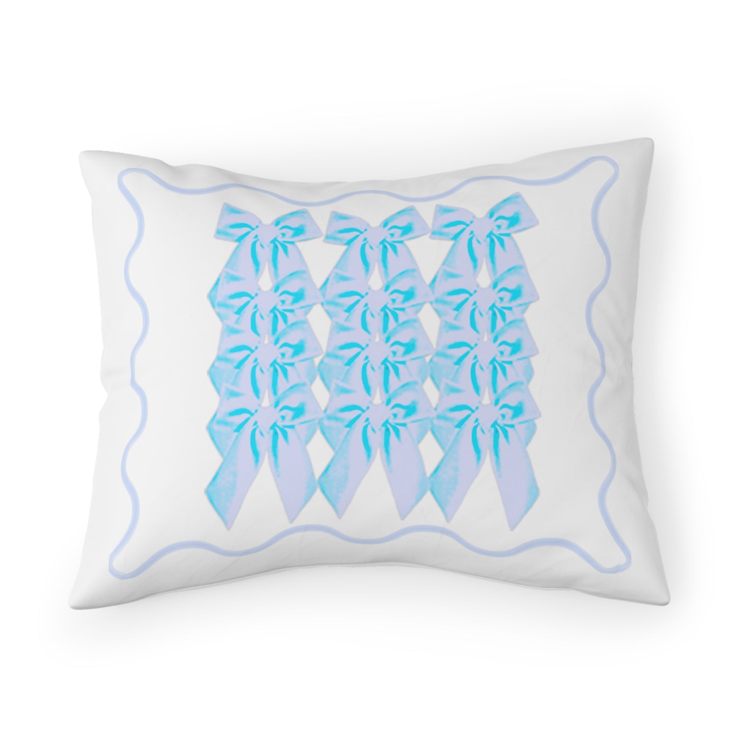 blue bow Pillow Sham