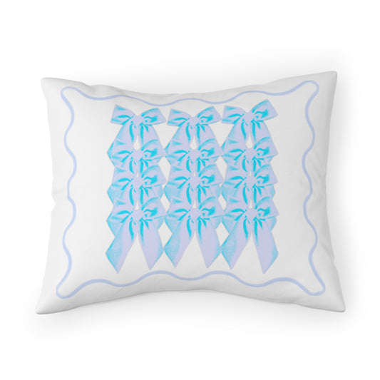 blue bow Pillow Sham