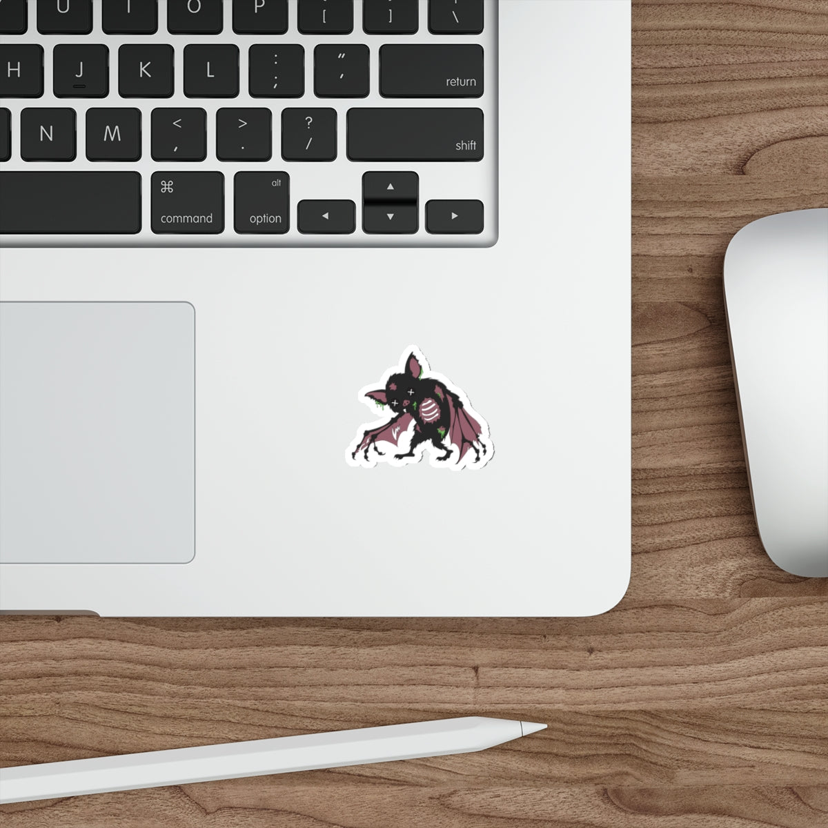 Zombie Bat Die-Cut Sticker — Cute Spooky Horror Sticker for Laptops & Journals