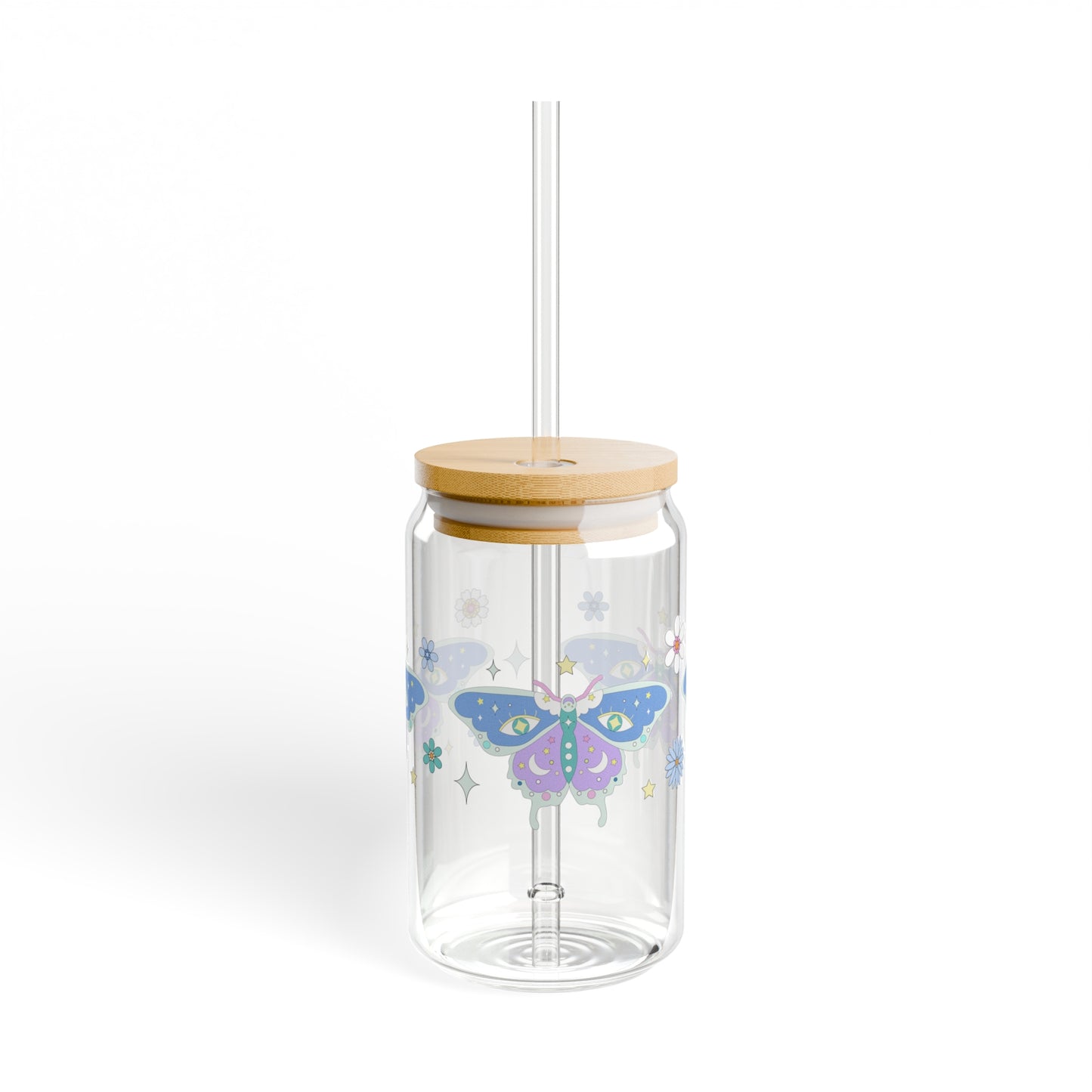 Pastel Grunge Boho Magical Butterfly Sipper Glass