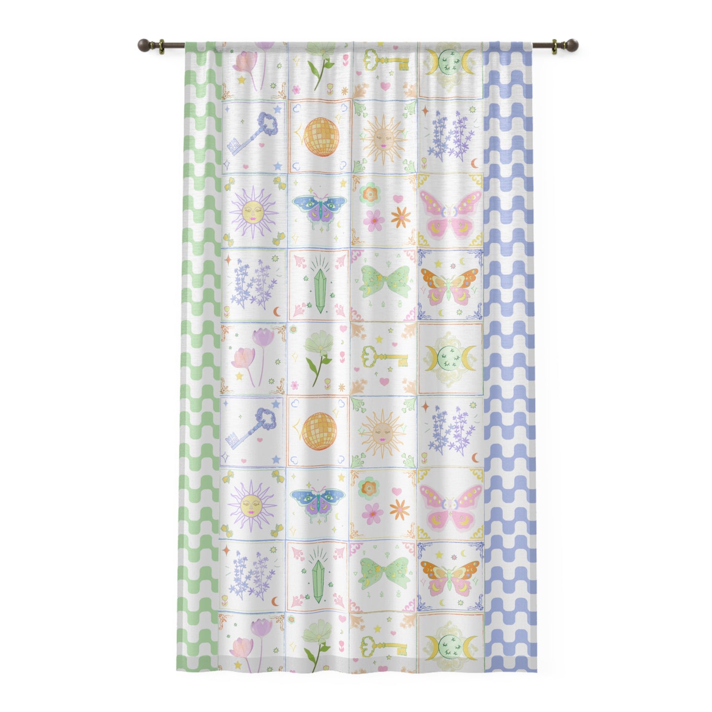 RETRO BOHO Whimsical Butterfly Window Curtain