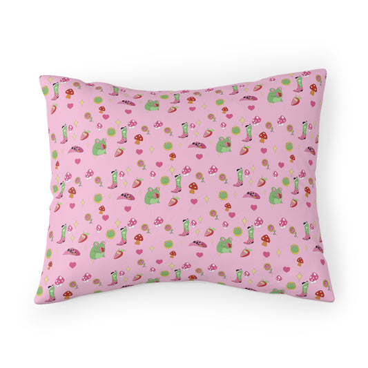 Cottagecore Aesthetic Froggy Shroomate  Pillow Sham