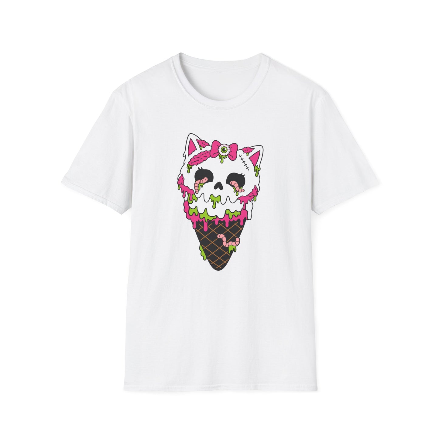 Melting Zombie Cat Ice Cream Unisex Cotton Tee (S–3XL)