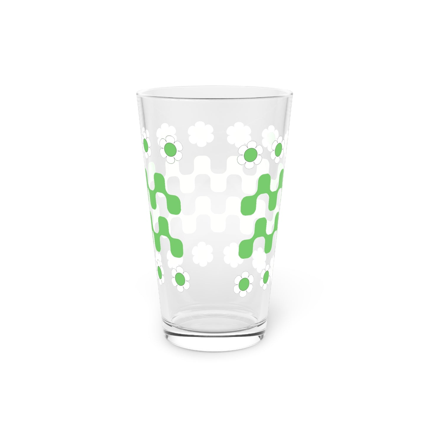 Retro Flower Child Squiggly Glass