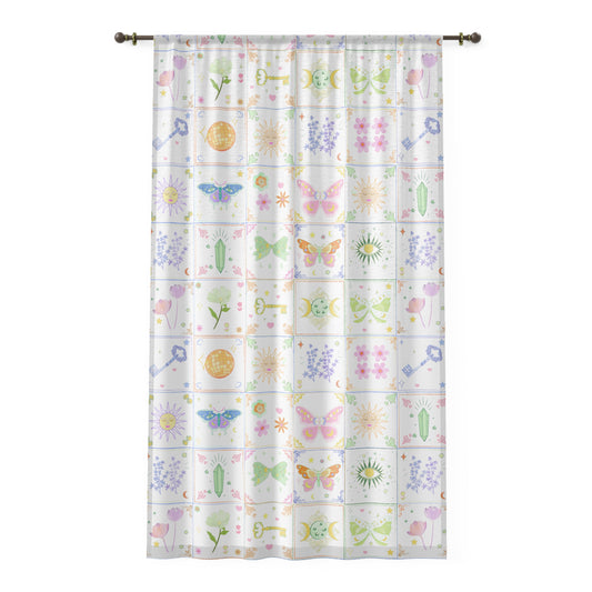 Pastel BOHO Whimsical Butterfly Window Curtain