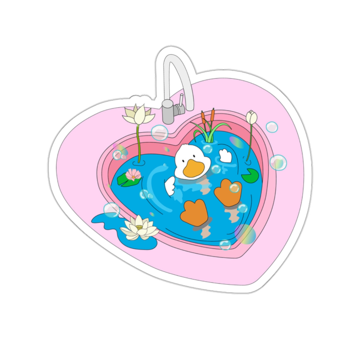 Duck day dream Kiss-Cut Stickers