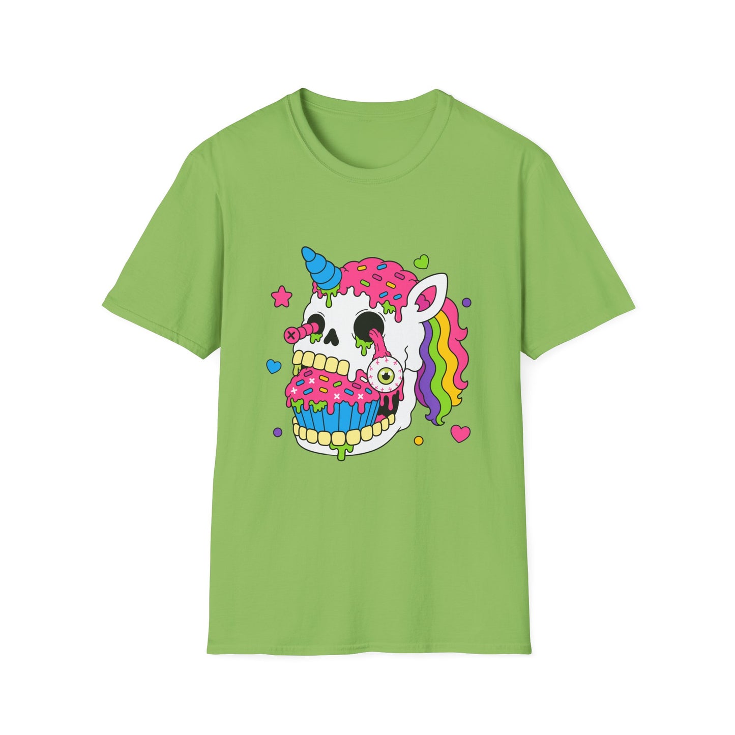 Unicorn Skull Cupcake Tee – Unisex Cotton Graphic T-Shirt