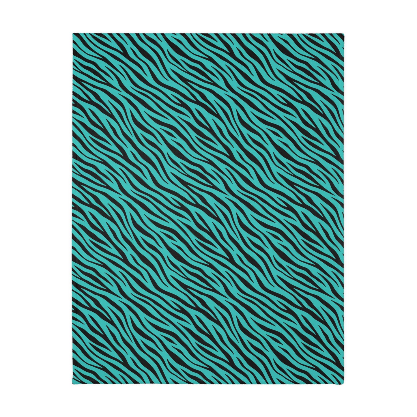 Turquoise Kiss & Zebra Velvet Blanket — Reversible Cozy Throw