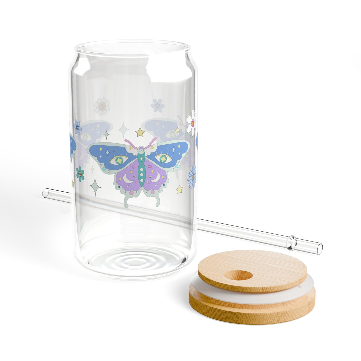 Pastel Grunge Boho Magical Butterfly Sipper Glass