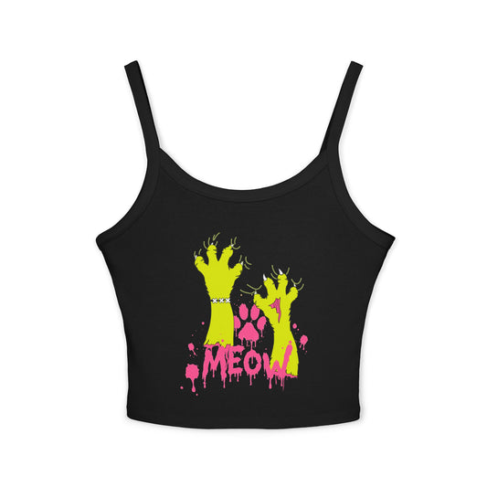 Zombie Cat Claw "MEOW" Women's Crop Tank Top