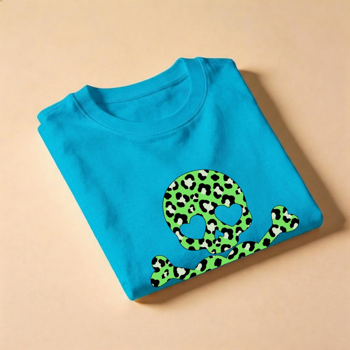 Neon Leopard Skull Unisex Cotton T-Shirt (S–5XL)