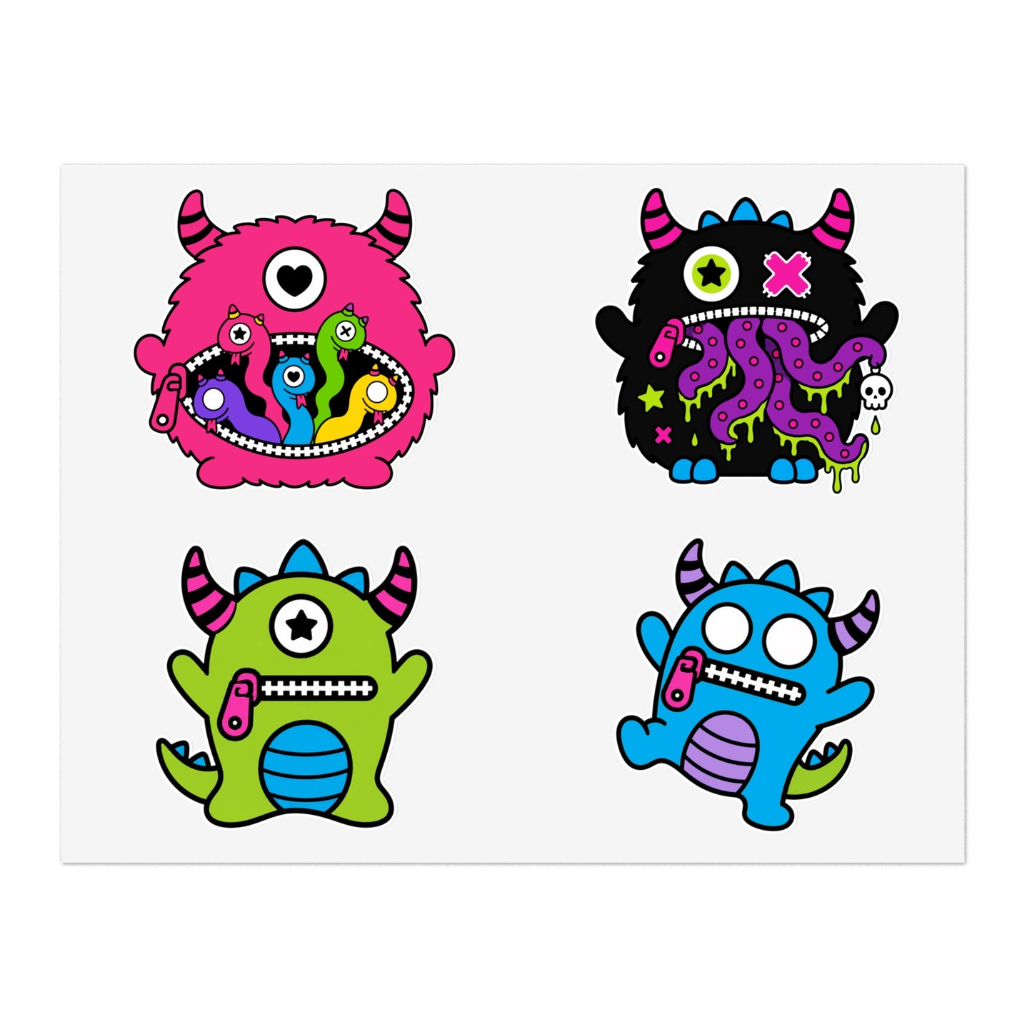 Sheppy Zippy Monster Family Vinyl Sticker Sheet