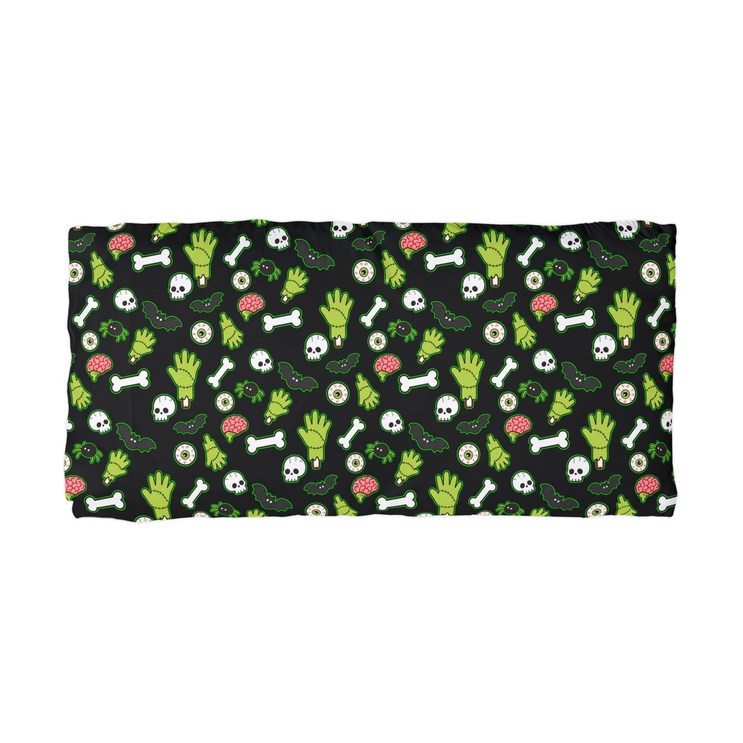 Pillowcase - Cute Creepy Halloween Pattern (Skulls, Bones & Zombie Hands)