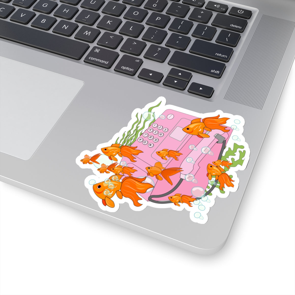 Dreamy Goldfish Phone booth Kiss-Cut Stickers