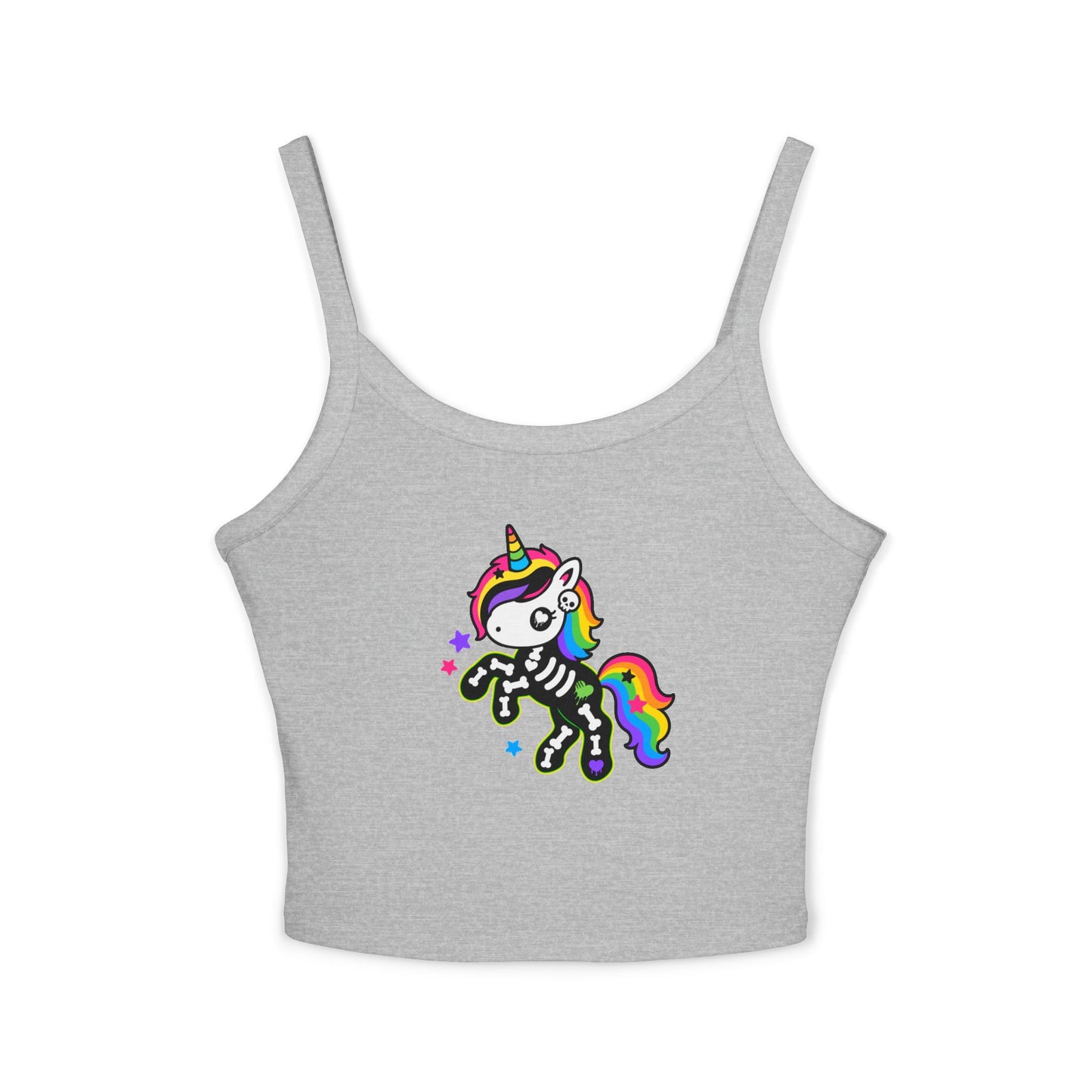 Rainbow Skeleton Unicorn Crop Tank Top – Emo Scene Kid, XS–2XL